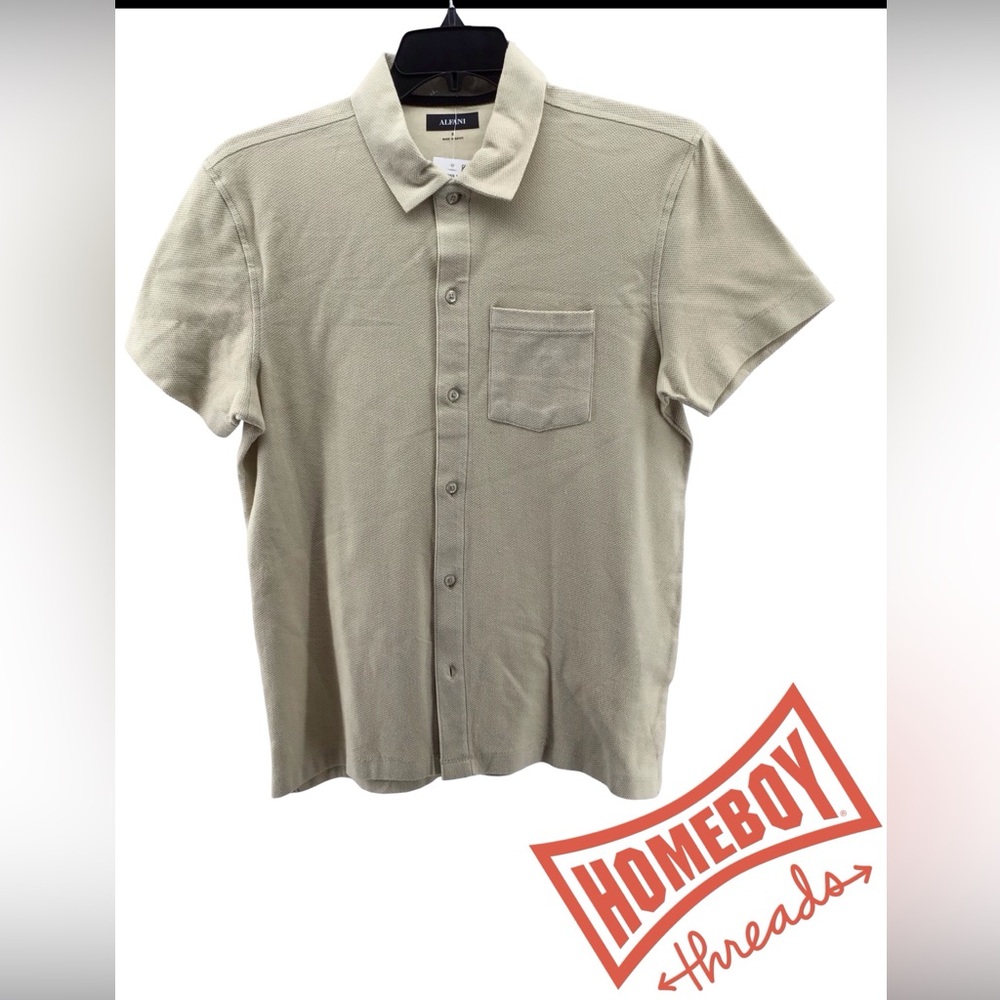 Alfani Men's Casual Button Down Shirt in Light Tan